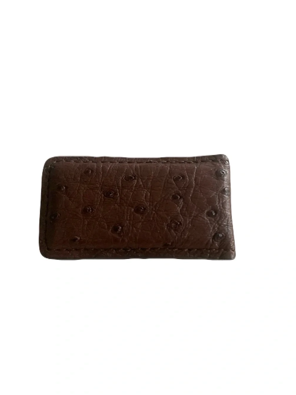 Dark Brown Genuine Ostrich-Magnetic Money Clip Exotic Western Country Lucchese